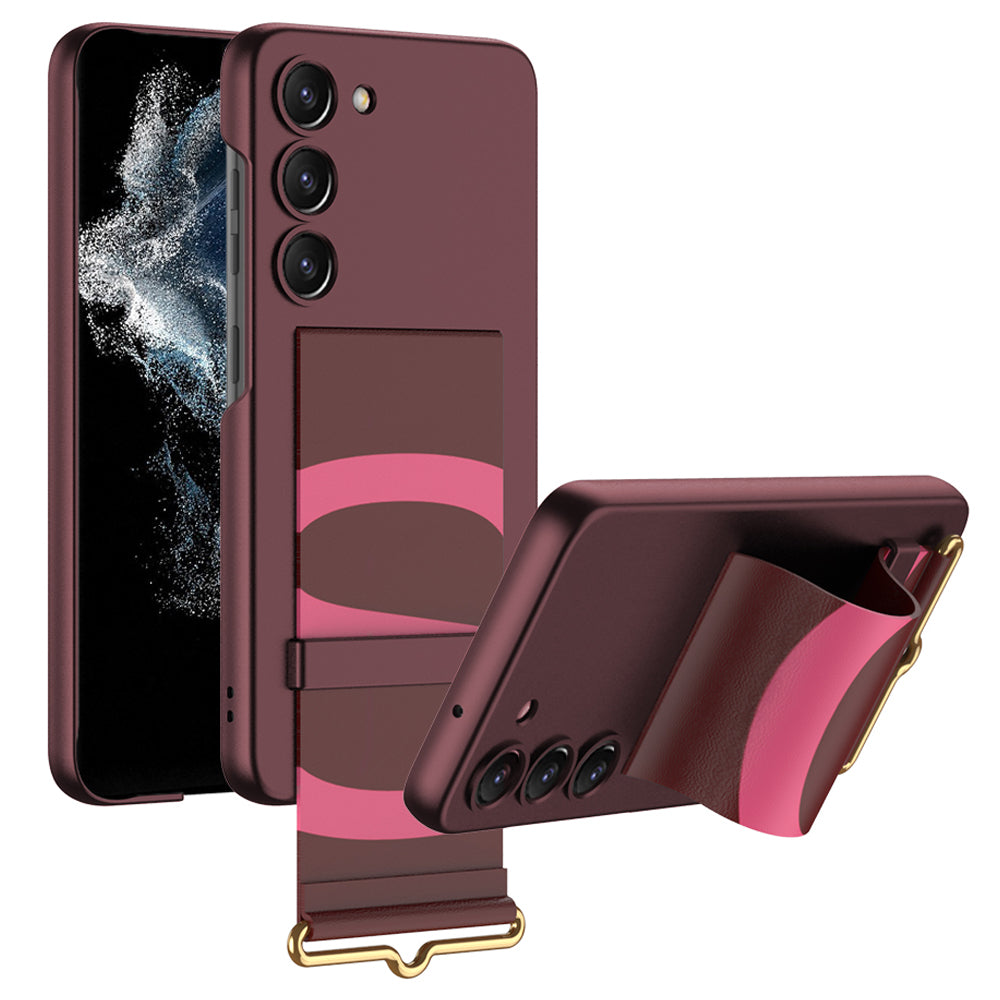 GKK For Samsung Galaxy S23 Hidden Kickstand Back Cover PU Leather Coated Hard PC Phone Case GKK For Samsung Galaxy S23 Hidden Kickstand Back Cover PU Leather Coated Hard PC Phone Case